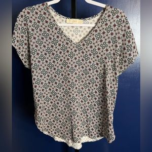 LOFT All Over Print Short Sleeve Top Size XS